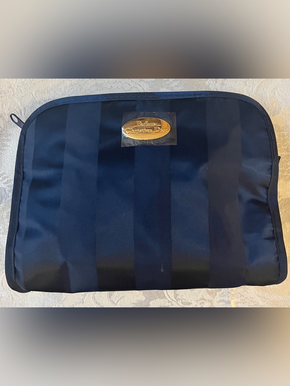 Dior Parfums Navy Striped Cosmetics Pouch